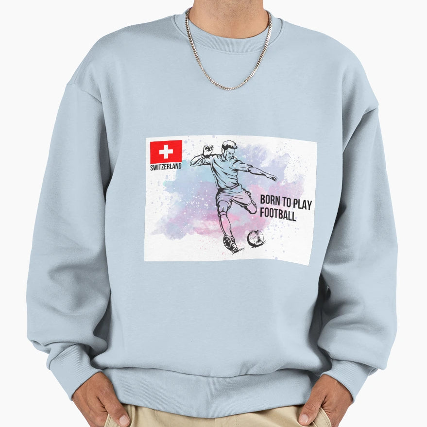 Swiss Football Player Kicking Sweatshirt - Unique Graphic Men Women - T-Shirt, Sweatshirt, Hoodie