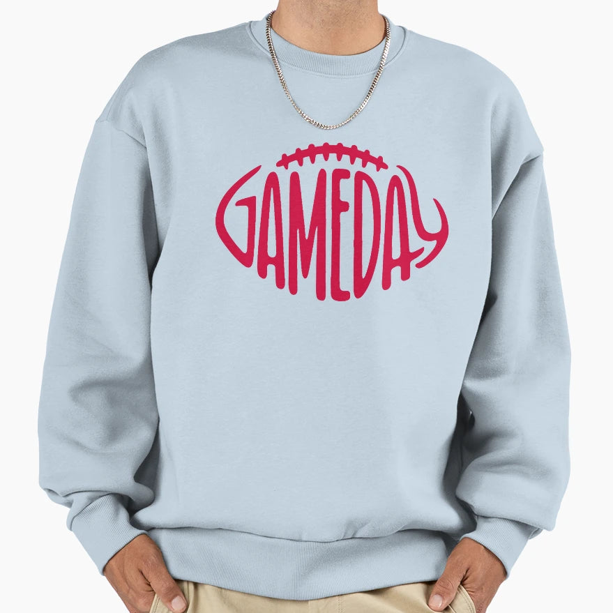 Gameday Crimson Red Football Sweatshirt - Aesthetic Graphic Men Women - T-Shirt, Sweatshirt, Hoodie