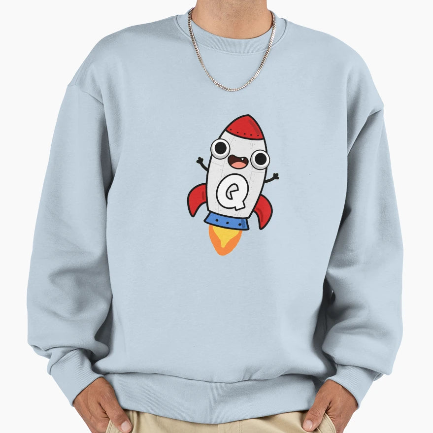 Monogram Q Space Rocket Sweatshirt - Unique Graphic Men Women - T-Shirt, Sweatshirt, Hoodie