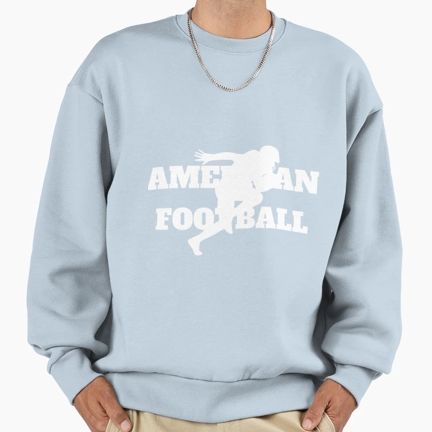American Football Player Running Black T-Shirt - Unique Graphic for Adults - T-Shirt, Sweatshirt, Hoodie