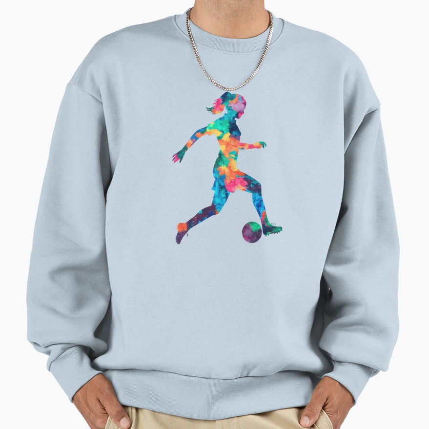Playing Soccer Football Player Sweatshirt - Unique Graphic Men Women - T-Shirt, Sweatshirt, Hoodie