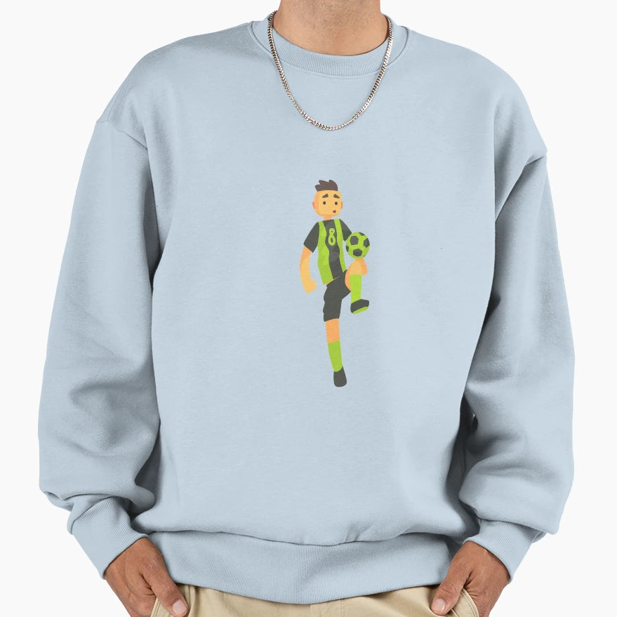 Football Player Green Uniform Sweatshirt - Graphic Print Men Women - T-Shirt, Sweatshirt, Hoodie