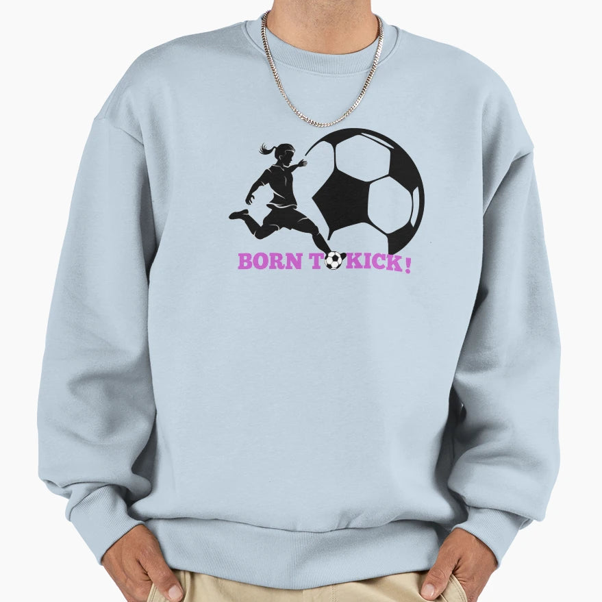 Female Soccer Player Kicking Sweatshirt - Aesthetic Graphic Men Women - T-Shirt, Sweatshirt, Hoodie