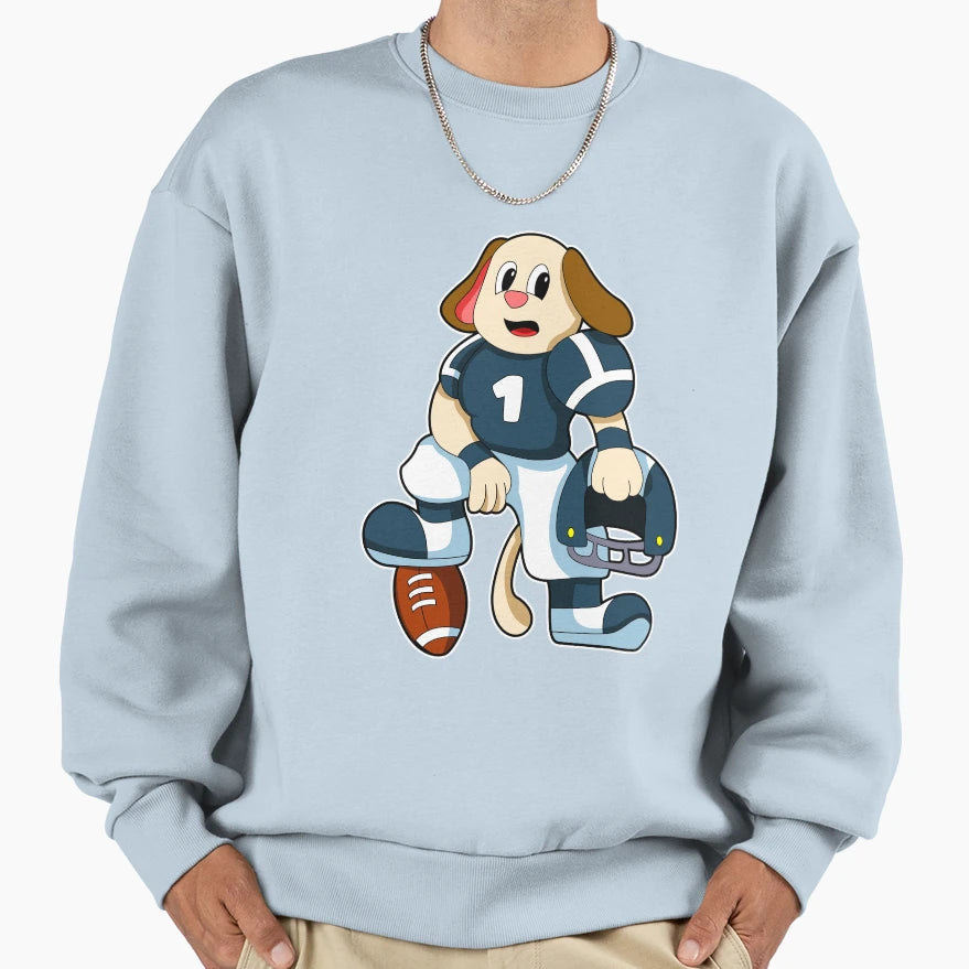 Dog Sports Football Jersey Sweatshirt - Graphic Print Men Women - T-Shirt, Sweatshirt, Hoodie