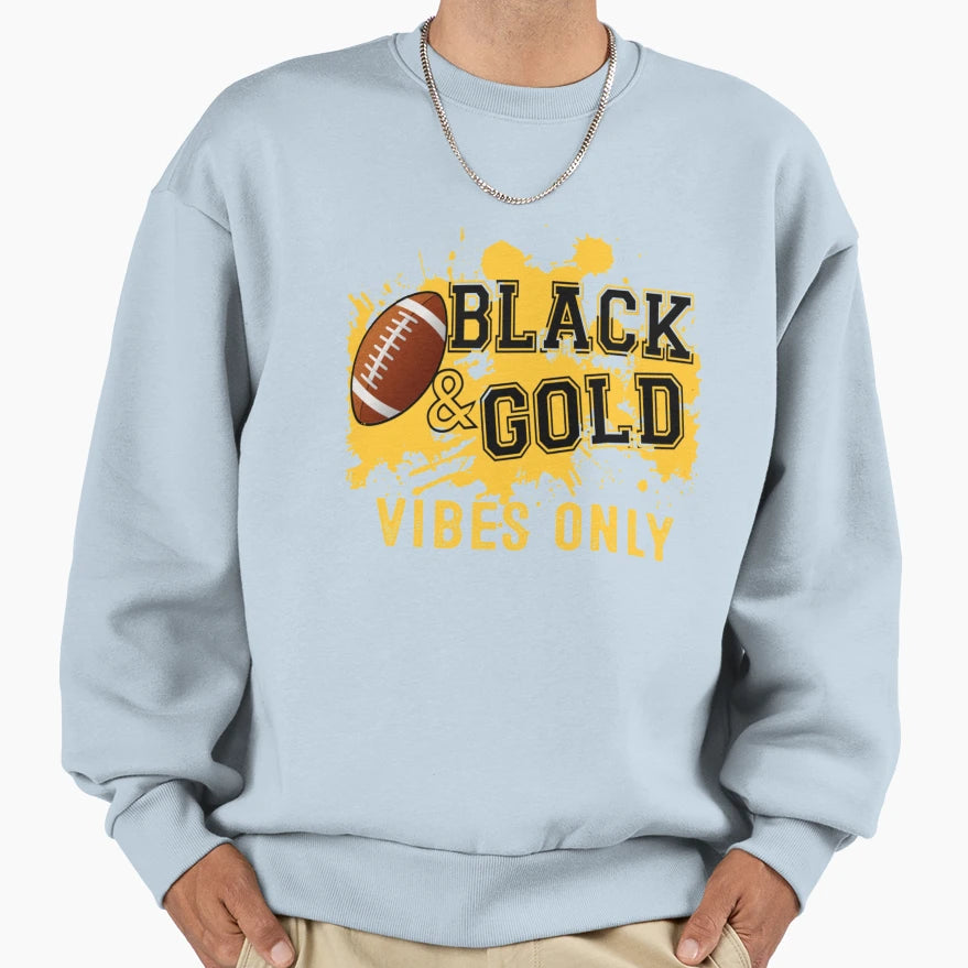 Black Gold Game Day High School Sweatshirt - Novelty Apparel for Adults - T-Shirt, Sweatshirt, Hoodie