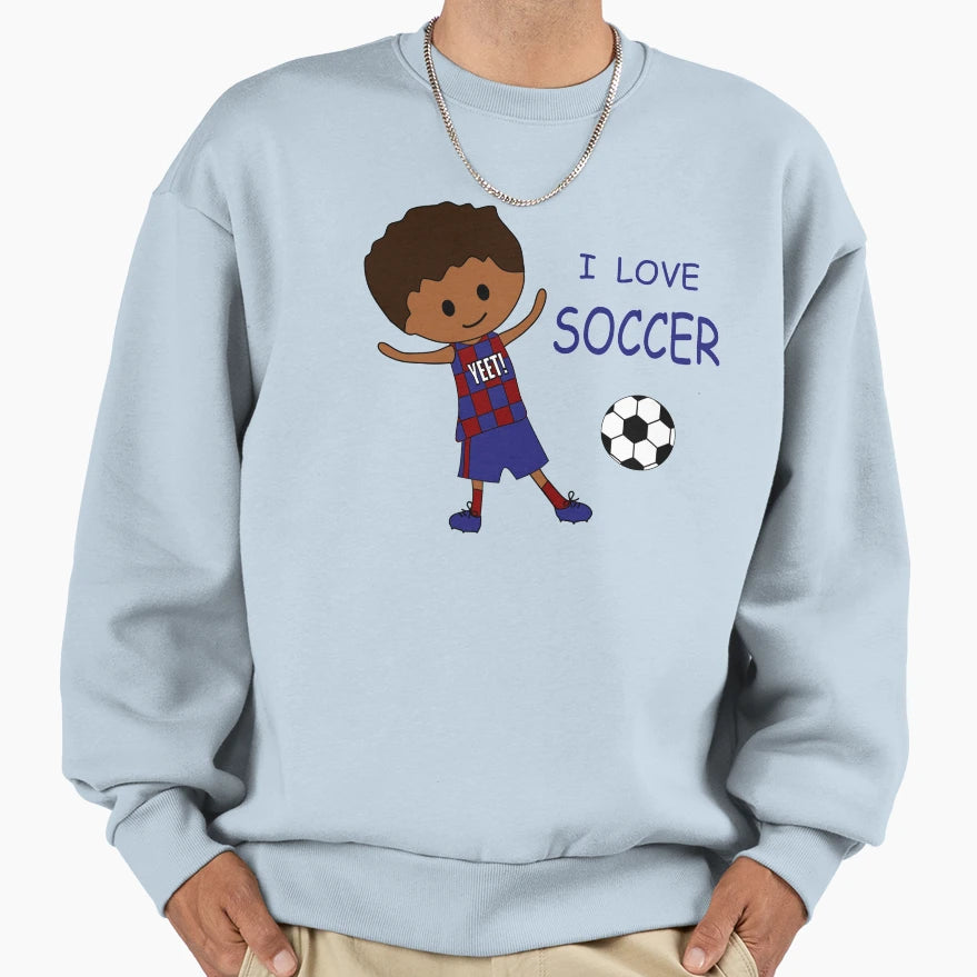 I Love Soccer Barcelona Fan Brown Sweatshirt - Minimalist Print Unisex - T-Shirt, Sweatshirt, Hoodie