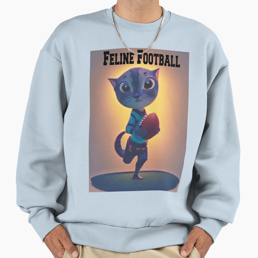 Feline Football Sweatshirt - Unique Graphic Men Women - T-Shirt, Sweatshirt, Hoodie