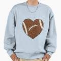 Cracked Grunge Football Heart Sweatshirt - Casual Everyday Wear Unisex - T-Shirt, Sweatshirt, Hoodie