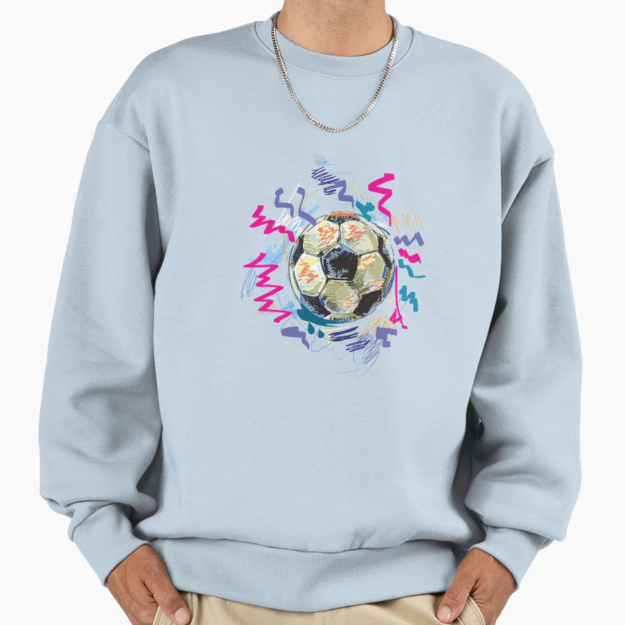 Fun Arty Soccer Abstract Soccer Sweatshirt - Aesthetic Graphic Men Women - T-Shirt, Sweatshirt, Hoodie