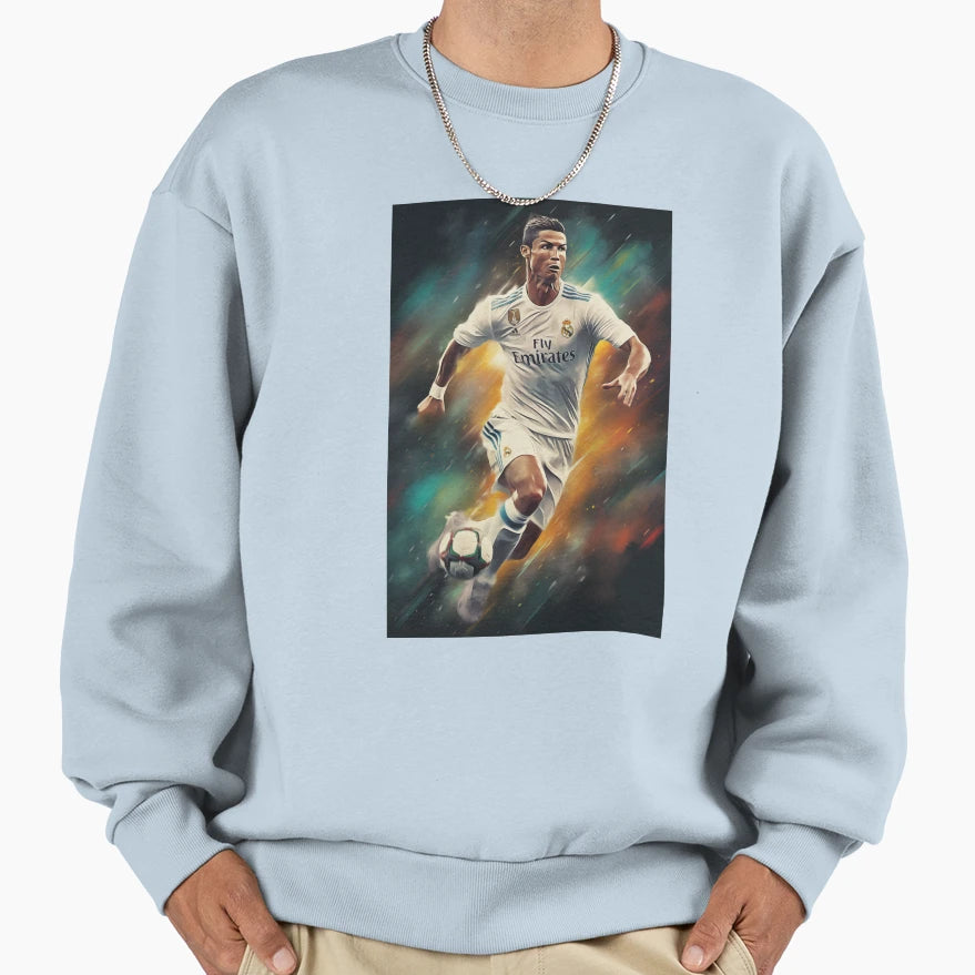 Cristiano Ronaldo Plays Sweatshirt - Custom Art Print Unisex - T-Shirt, Sweatshirt, Hoodie