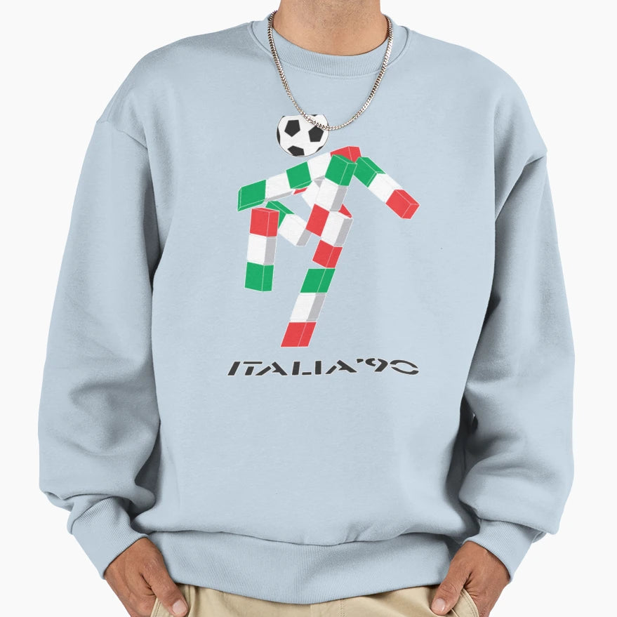 Italia 90 Footballer Logo Sweatshirt - Trendy Graphic Men Women - T-Shirt, Sweatshirt, Hoodie