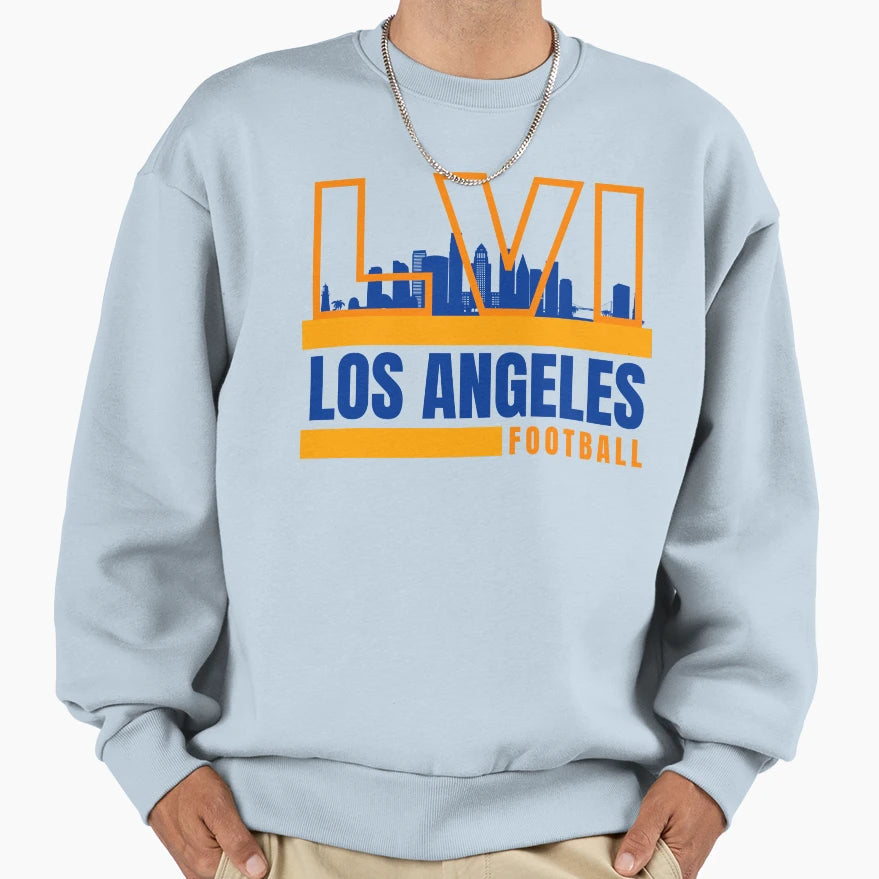 Los Angeles Football Yellow Blue Sweatshirt - Streetwear Style Men Women - T-Shirt, Sweatshirt, Hoodie