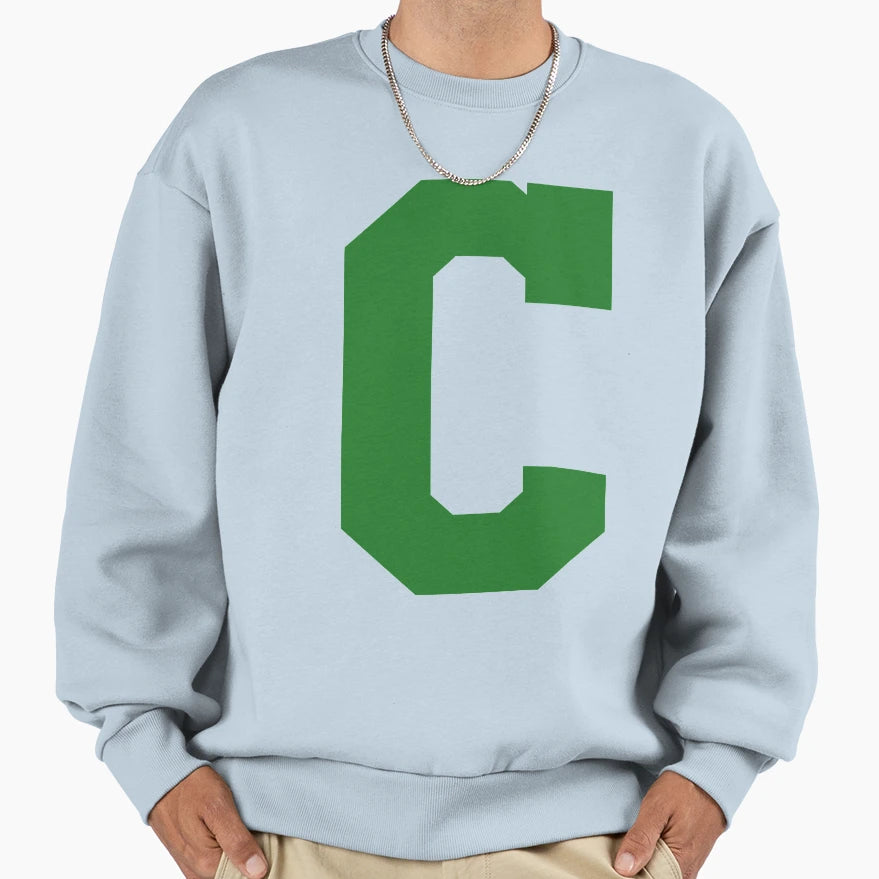 Alphabet Green C Sports Letter C Sweatshirt - Graphic Print for Adults - T-Shirt, Sweatshirt, Hoodie