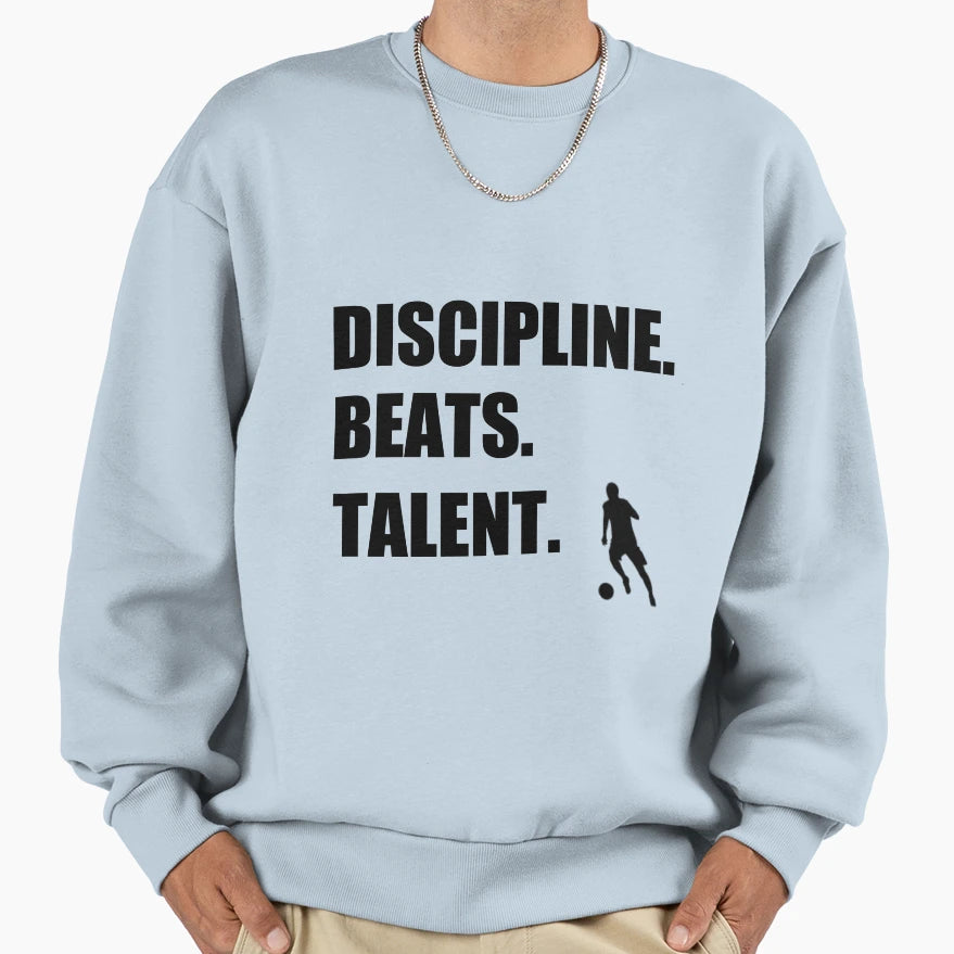 Discipline Beats Talent Football T-Shirt - Minimalist Print Men Women - T-Shirt, Sweatshirt, Hoodie