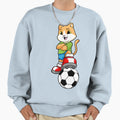Cat As Soccer Player Soccer Ball Sweatshirt - Aesthetic Graphic Men Women - T-Shirt, Sweatshirt, Hoodie