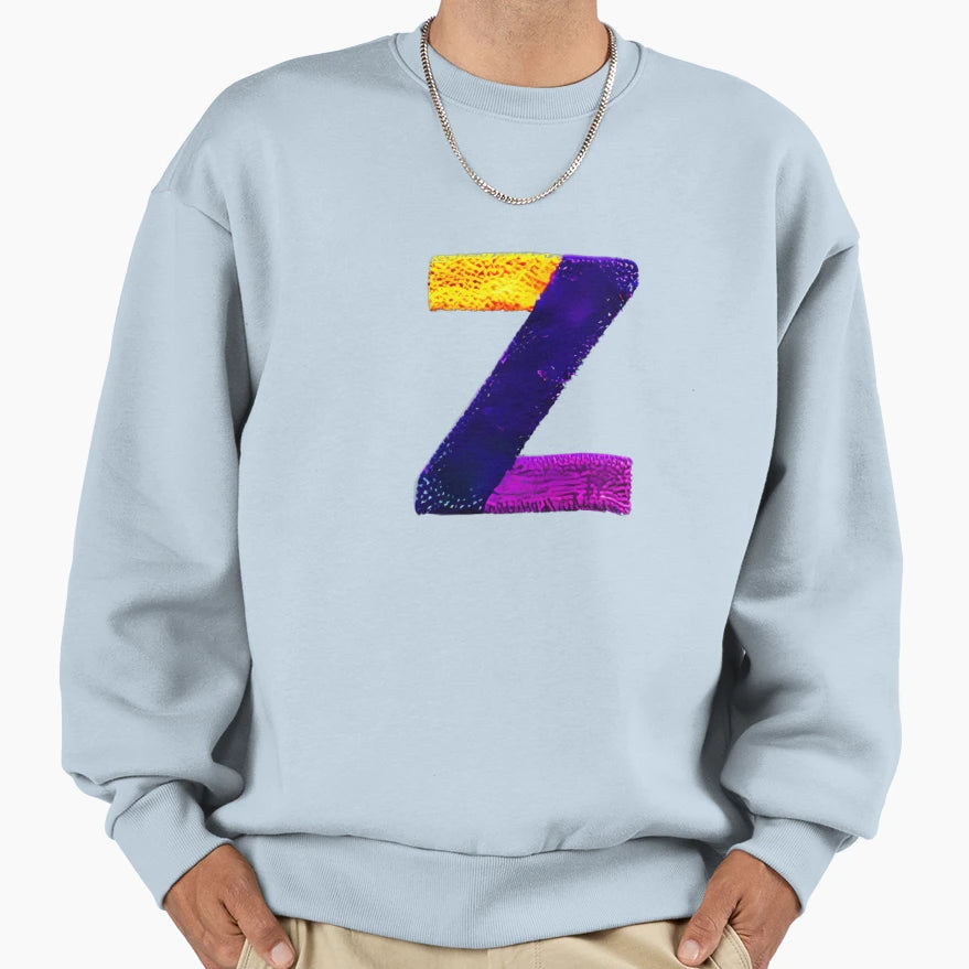 Letter Z Monogram Typography Collage Sweatshirt - Custom Art Print Unisex - T-Shirt, Sweatshirt, Hoodie