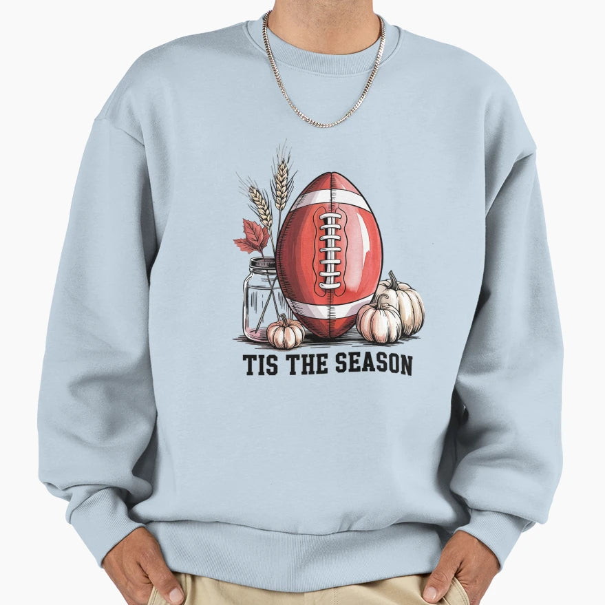 Tis Season Fall Pumpkin Football Sweatshirt - Trendy Graphic Men Women - T-Shirt, Sweatshirt, Hoodie