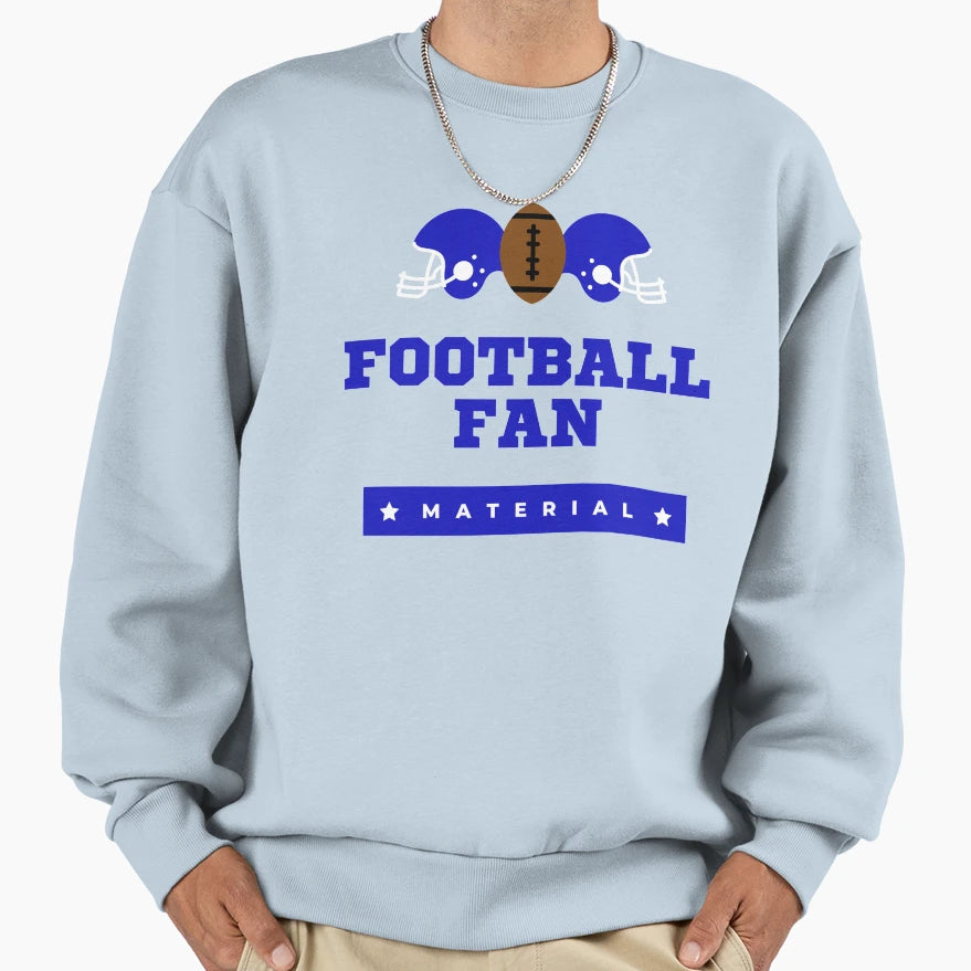 Blue Football Fan Material Sweatshirt - Custom Art Print Unisex - T-Shirt, Sweatshirt, Hoodie