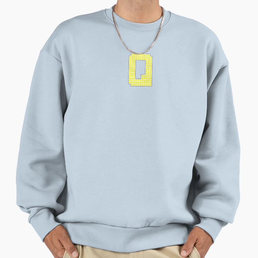 Uppercase Q Yellow Pixel Block Sweatshirt - Streetwear Style Men Women - T-Shirt, Sweatshirt, Hoodie