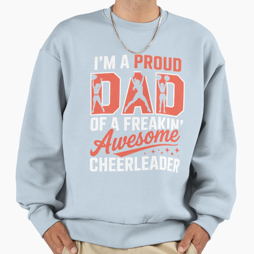 Cheer Cheerleading Dad Fathers Day Sweatshirt - Minimalist Print Unisex - T-Shirt, Sweatshirt, Hoodie