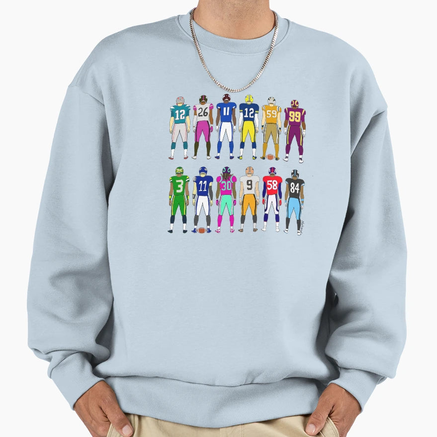 Football Backs Sweatshirt - Aesthetic Graphic Men Women - T-Shirt, Sweatshirt, Hoodie