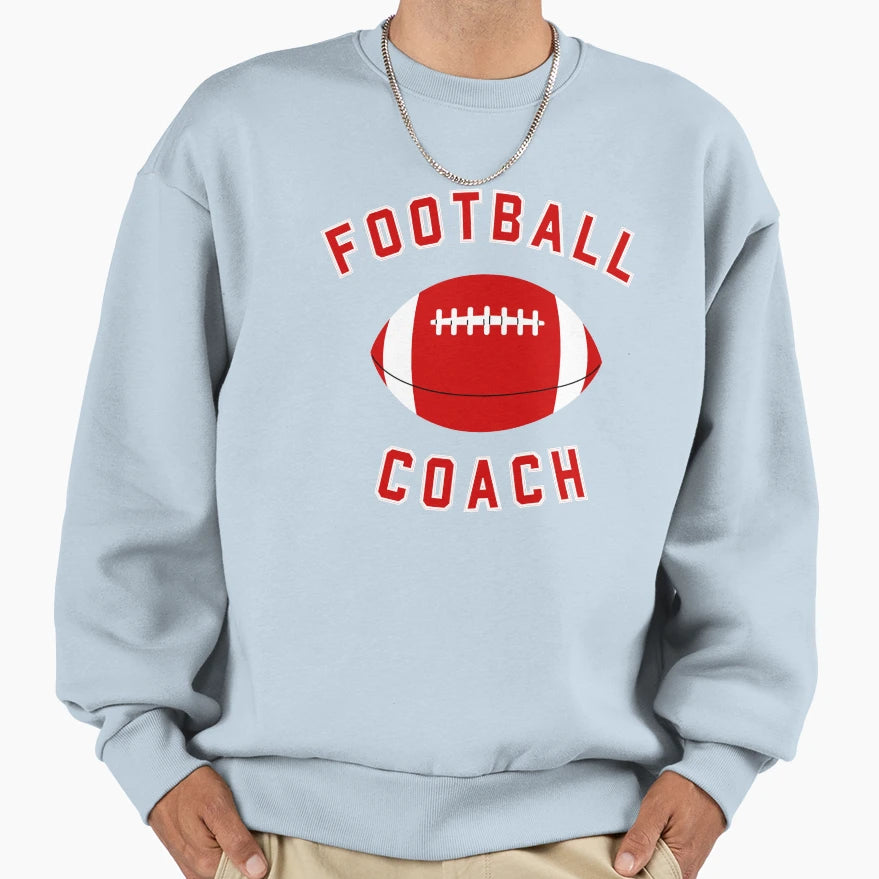 Football Coach Red Sweatshirt - Casual Everyday Wear for Adults - T-Shirt, Sweatshirt, Hoodie