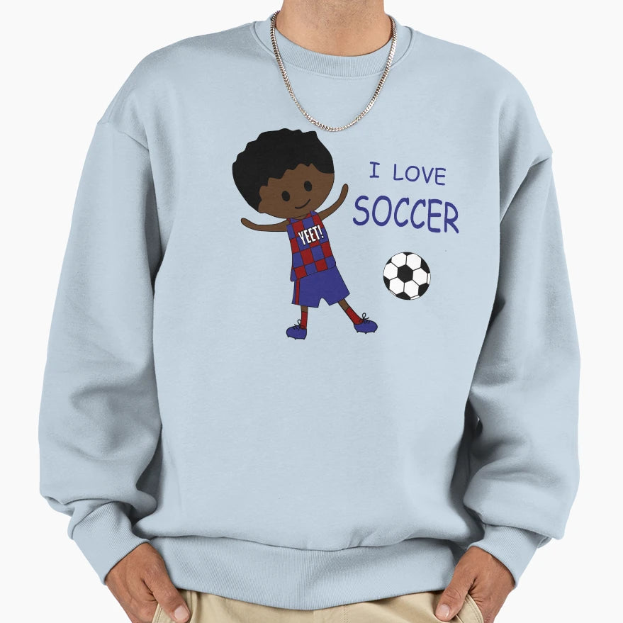 I Love Soccer Black Barcelona Sweatshirt - Fun Novelty Design Men Women - T-Shirt, Sweatshirt, Hoodie