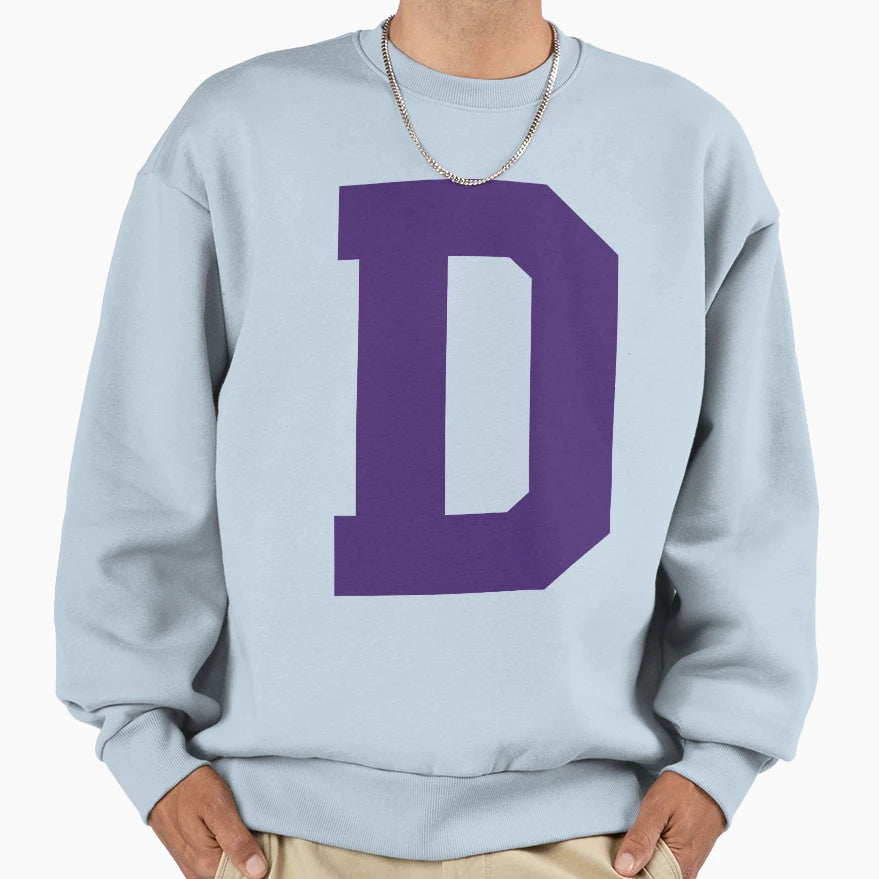 Alphabet Purple D Sports Letter D Sweatshirt - Aesthetic Graphic for Adults - T-Shirt, Sweatshirt, Hoodie
