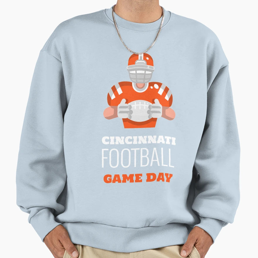 Cincinnati Football Game Day Sweatshirt - Custom Art Print Unisex - T-Shirt, Sweatshirt, Hoodie