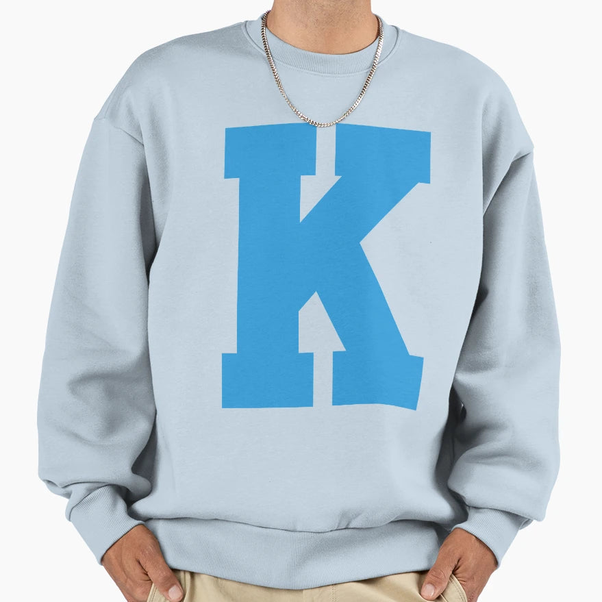 Alphabet Blue K Sports Letter K Sweatshirt - Streetwear Style Unisex - T-Shirt, Sweatshirt, Hoodie