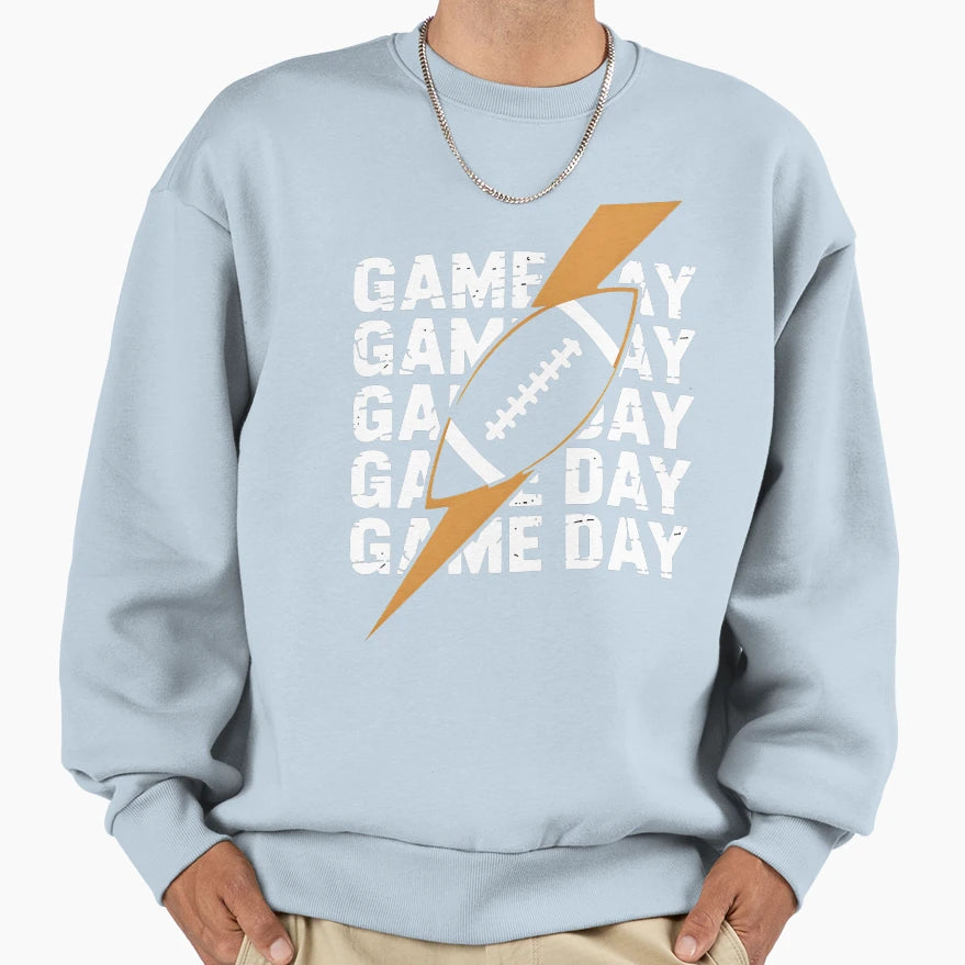 Game Day Football Lightning Dynamic T-Shirt - Aesthetic Graphic Men Women - T-Shirt, Sweatshirt, Hoodie