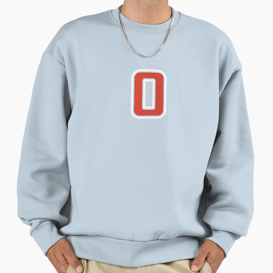 Letter O Initial O Varsity Red Sweatshirt - Aesthetic Graphic for Adults - T-Shirt, Sweatshirt, Hoodie