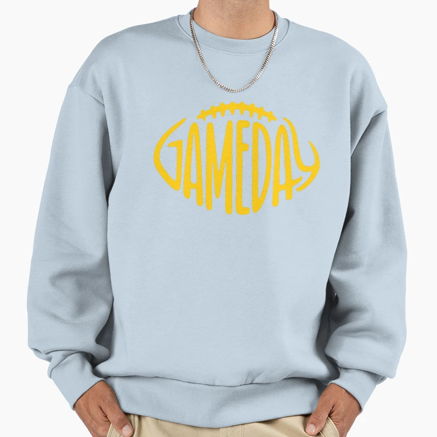 Gameday Gold Football Sweatshirt - Minimalist Print Men Women - T-Shirt, Sweatshirt, Hoodie