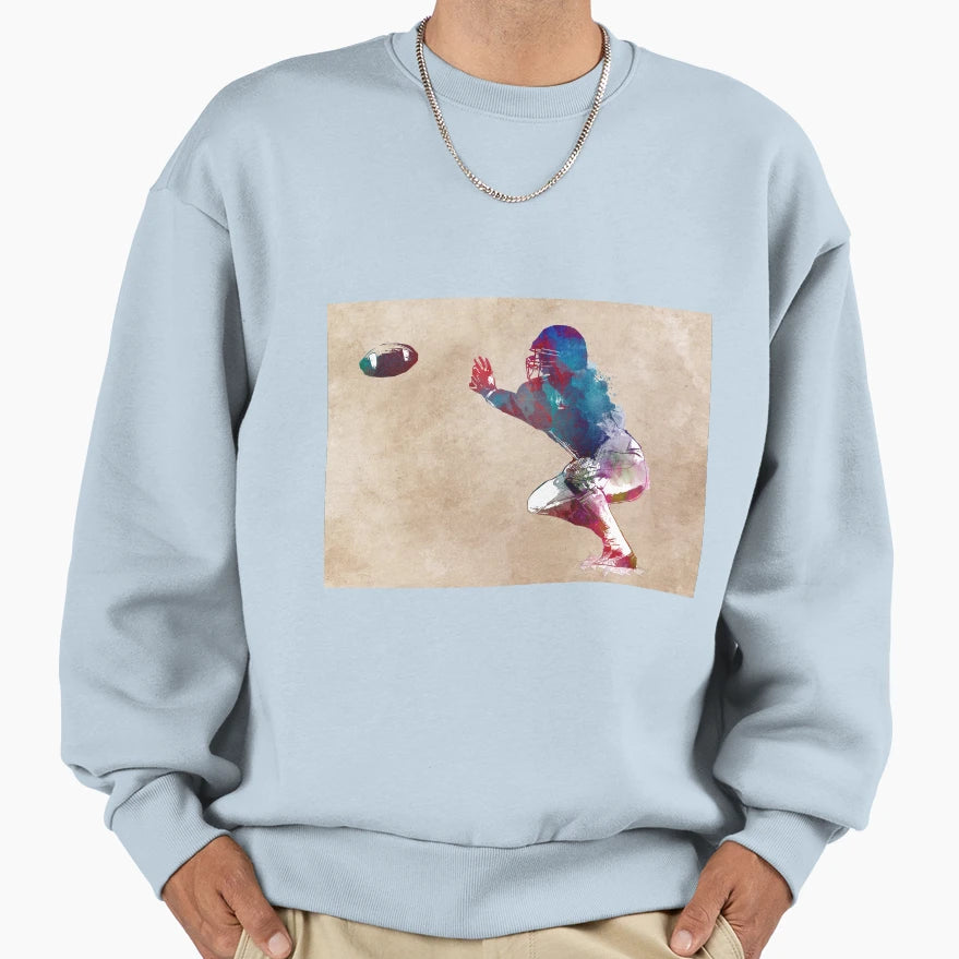 American Football Player Football Sweatshirt - Casual Everyday Wear Unisex - T-Shirt, Sweatshirt, Hoodie