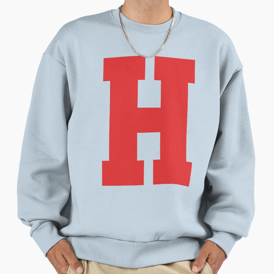 Alphabet Red H Sports Letter H Sweatshirt - Trendy Graphic for Adults - T-Shirt, Sweatshirt, Hoodie