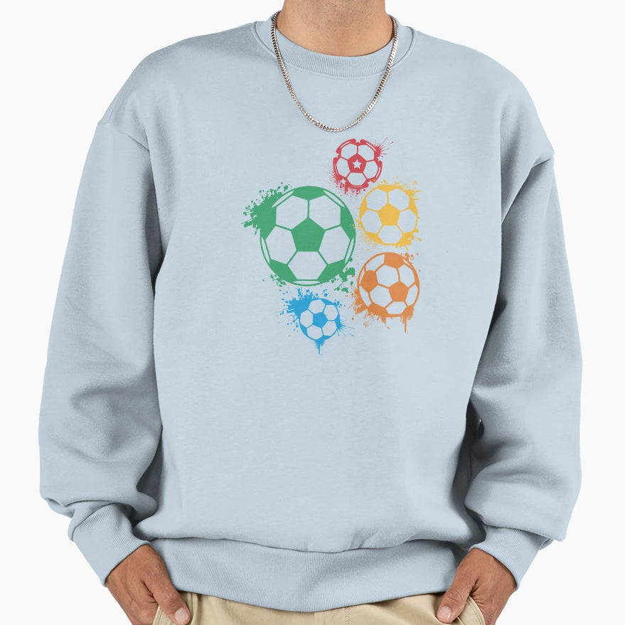 Colorful Soccer Balls Sweatshirt - Streetwear Style for Adults - T-Shirt, Sweatshirt, Hoodie
