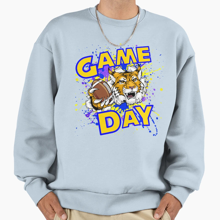 Fierce Tiger Game Day Football Sweatshirt - Minimalist Print Unisex - T-Shirt, Sweatshirt, Hoodie