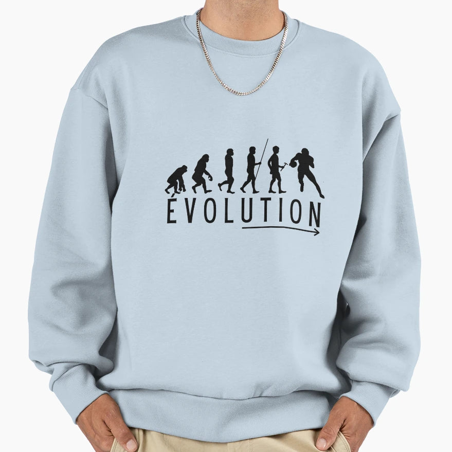 Evolution From To Rugby Player Sweatshirt - Novelty Apparel Unisex - T-Shirt, Sweatshirt, Hoodie