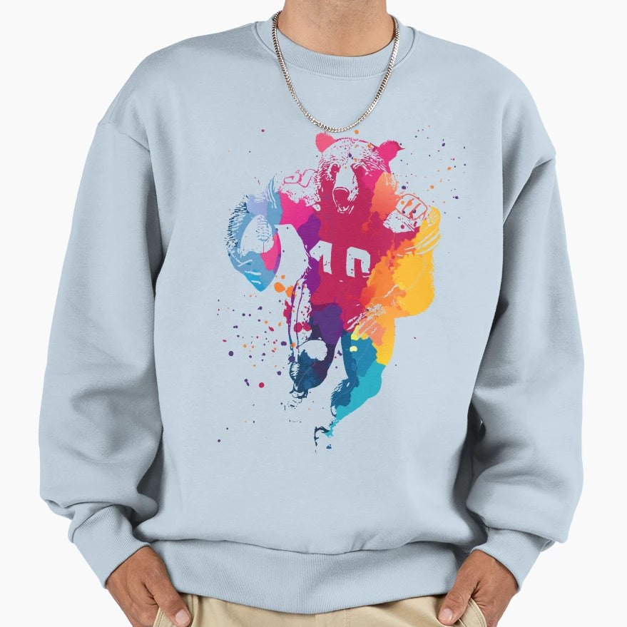Grizzly Bear American Football Sweatshirt - Streetwear Style for Adults - T-Shirt, Sweatshirt, Hoodie