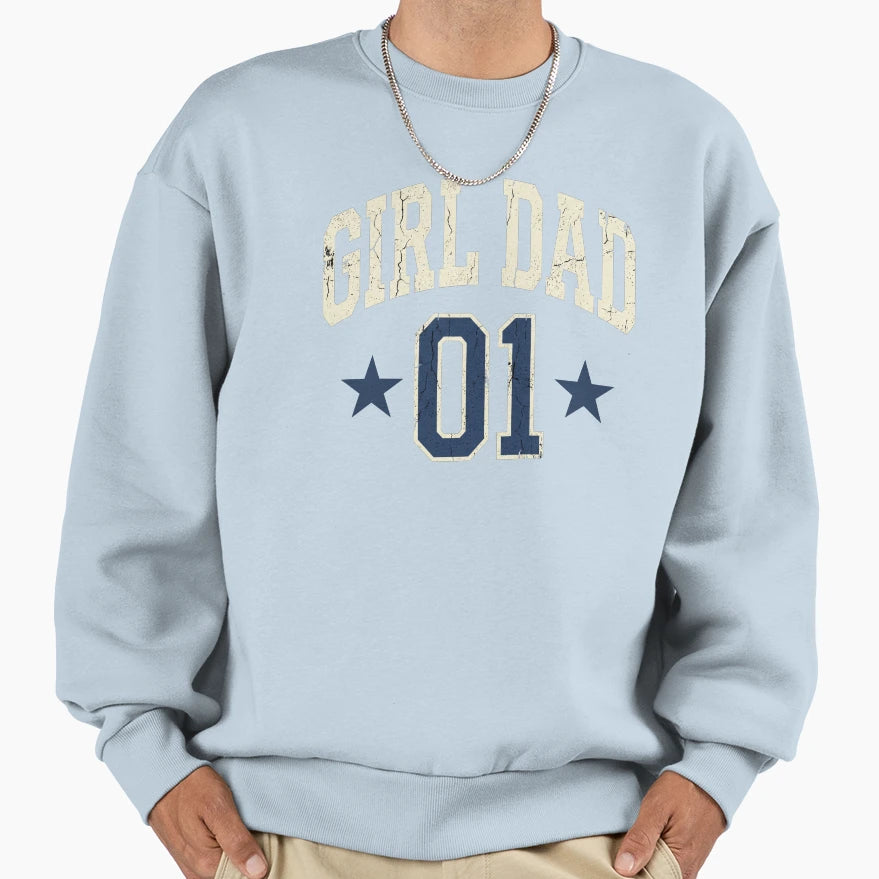 Distressed Dad 01 Collegiate Athletic Sweatshirt - Trendy Graphic Unisex - T-Shirt, Sweatshirt, Hoodie