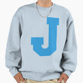 Alphabet Blue J Sports Letter J Sweatshirt - Minimalist Print Men Women - T-Shirt, Sweatshirt, Hoodie