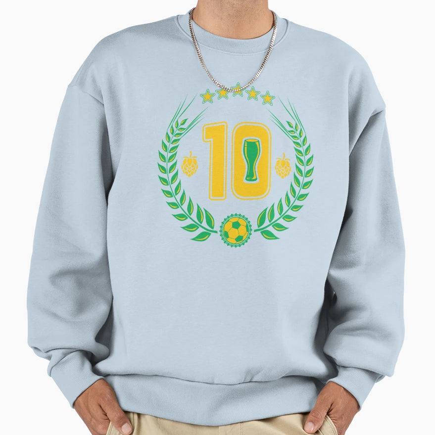 Soccer Jersey No 10 Beer Glass Sweatshirt - Fun Novelty Design Unisex - T-Shirt, Sweatshirt, Hoodie