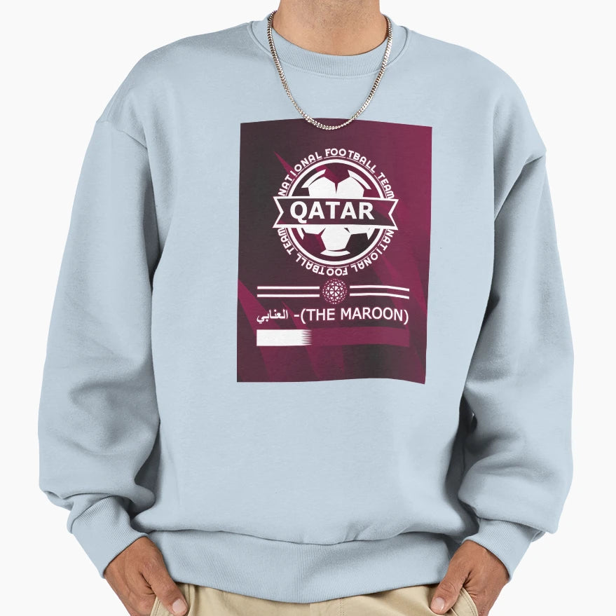 Qatar New Football Supporters And Sweatshirt - Minimalist Print for Adults - T-Shirt, Sweatshirt, Hoodie