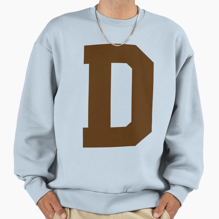 Alphabet Brown D Sports Letter D Sweatshirt - Minimalist Print Unisex - T-Shirt, Sweatshirt, Hoodie