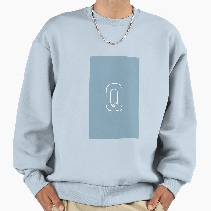 Alphabet Range Sketched Q Sweatshirt - Aesthetic Graphic Men Women - T-Shirt, Sweatshirt, Hoodie