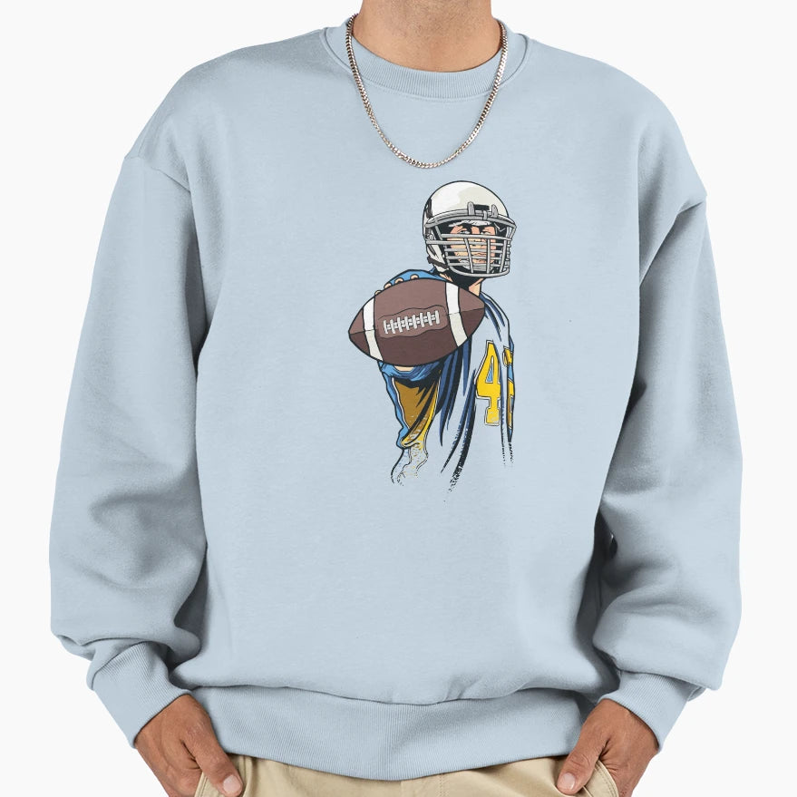 American Football Player Sport Sweatshirt - Aesthetic Graphic for Adults - T-Shirt, Sweatshirt, Hoodie