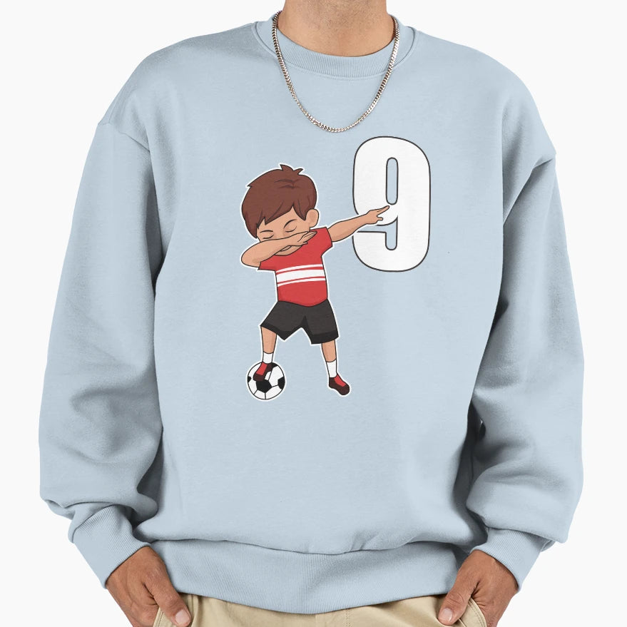 Awesome Soccer Player Number 9 Sweatshirt - Fun Novelty Design for Adults - T-Shirt, Sweatshirt, Hoodie