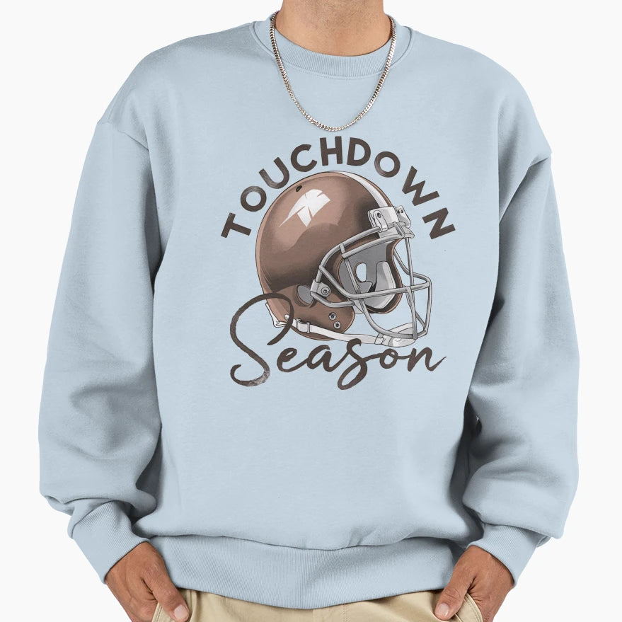 Touchdown Season Football Helmet Sweatshirt - Unique Graphic Men Women - T-Shirt, Sweatshirt, Hoodie