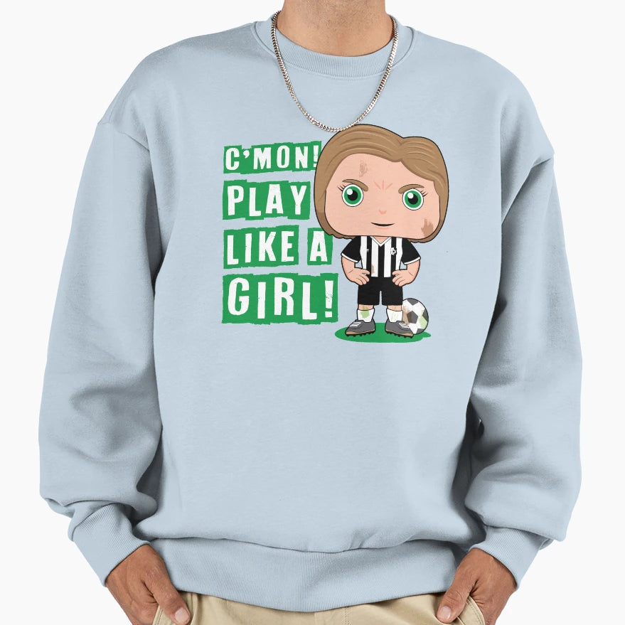 Cmon Play Like Soccer Sweatshirt - Minimalist Print Men Women - T-Shirt, Sweatshirt, Hoodie