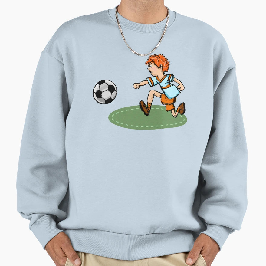 Playing Football Sweatshirt - Minimalist Print for Adults - T-Shirt, Sweatshirt, Hoodie